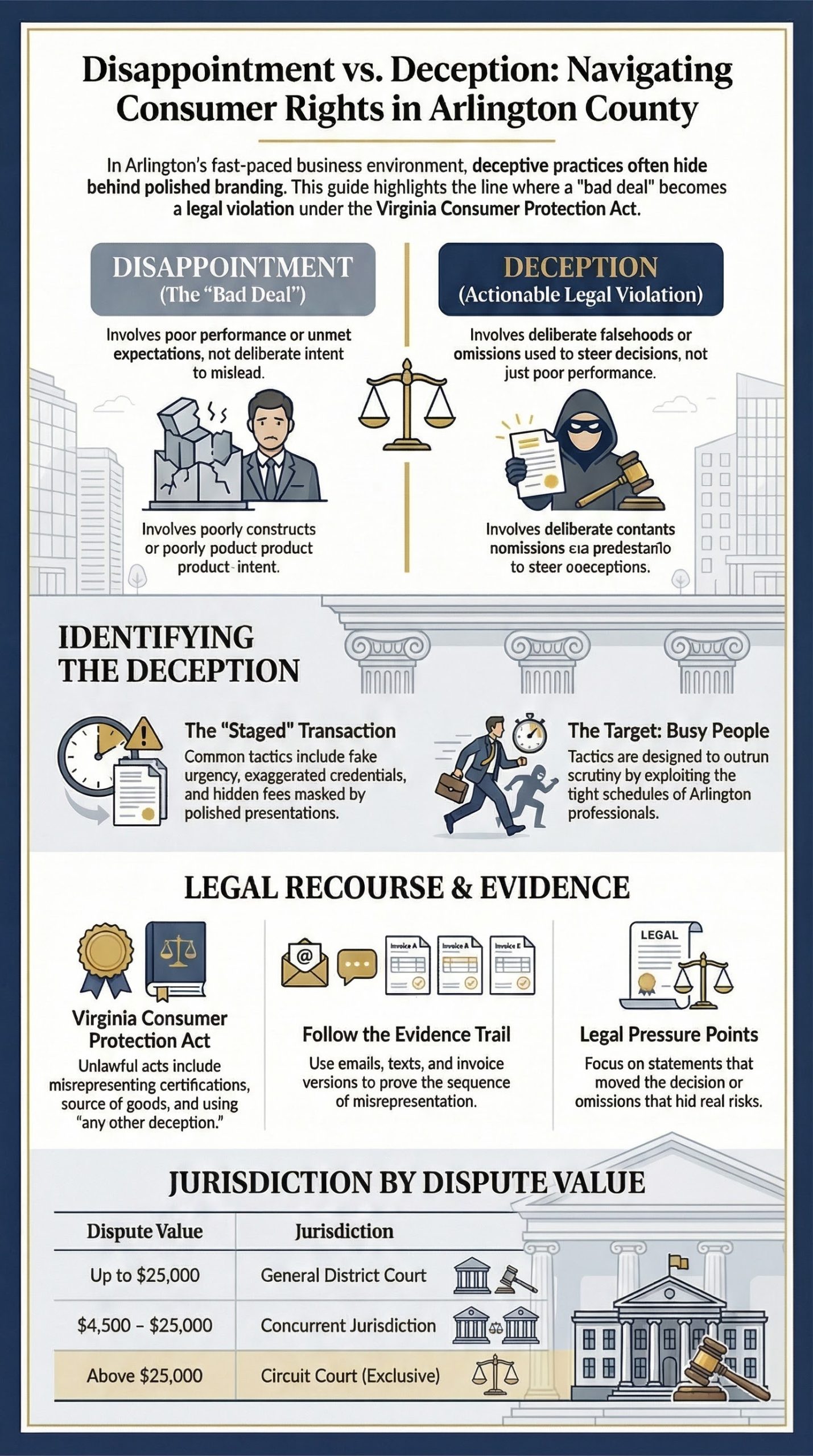 Arlington County Consumer Rights Guide deceptive trade practices Arlington County, fraud and misrepresentation Arlington County VA, unfair commercial conduct Arlington County, Arlington County contract fraud attorney, business deception claims Arlington County